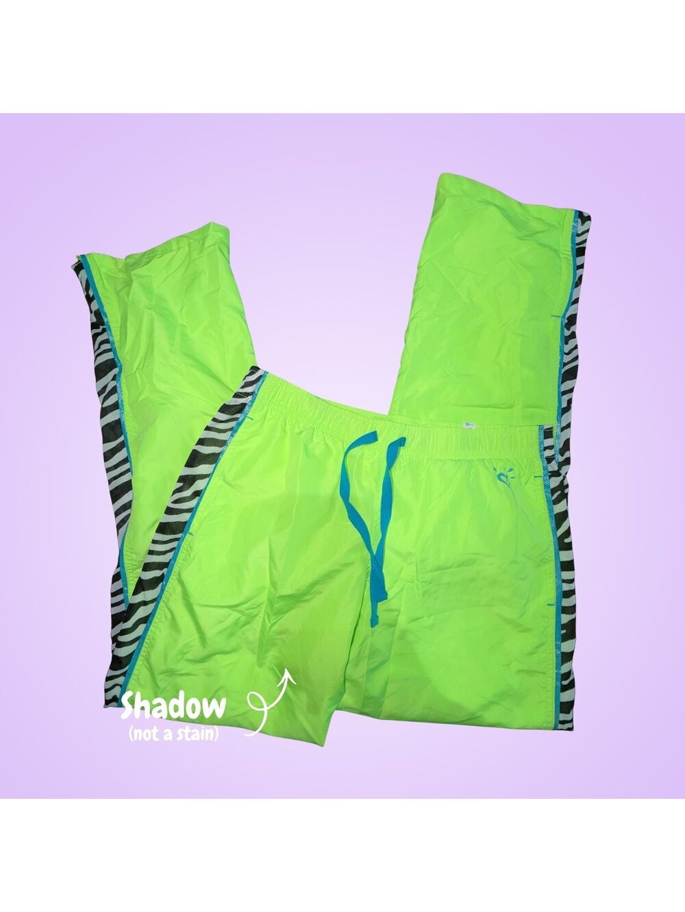 NWT Justice Girls Size 18 Regular Neon Green Track Pants | Zebra Side Stripe